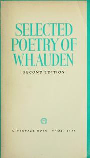 Front cover of Selected poetry of W.H. Auden by W. H. Auden