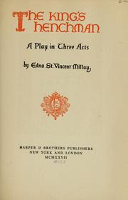 Front cover of The king's henchman by Edna St. Vincent Millay