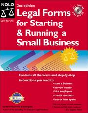 Front cover of Legal forms for starting & running a small business by Fred Steingold