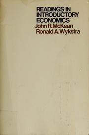 Front cover of Readings in introductory economics by John R. McKean