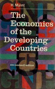 Front cover of The economics of the developing countries by Hla Myint