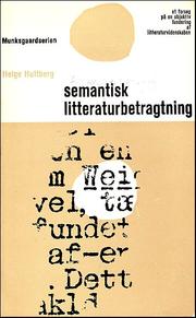 Front cover of Semantisk litteraturbetragtning by Helge Hultberg