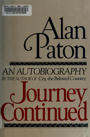 Cover of Journey continued by Alan Paton