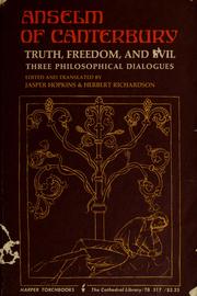 Cover of Truth, freedom and evil by Anselm of Canterbury