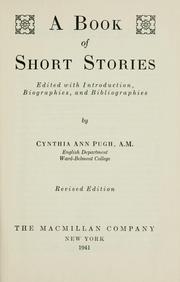 Front cover of A book of short stories by Cynthia Ann Pugh