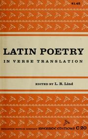 Front cover of Latin poetry in verse translation: from the beginnings to the Renaissance by L. R. Lind