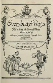 Cover of Everybody's Pepys by Samuel Pepys