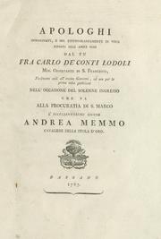 Front cover of Apologhi immaginati, e sol estemporaneamente in voce esposti agli amici suoi by Carlo Lodoli