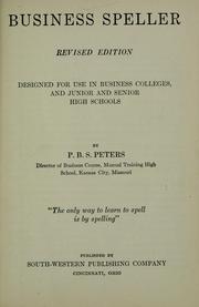 Front cover of Business speller. by Percy Bysshe Shelley Peters