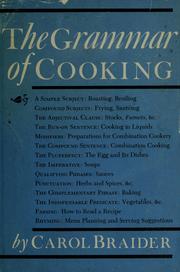 Front cover of The grammar of cooking by Carol Braider