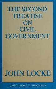 Front cover of The Second Treatise on Civil Government (Great Books in Philosophy) by John Locke