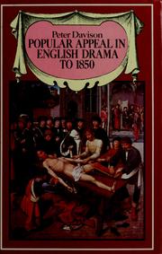 Cover of Popular appeal in English drama to 1850 by Peter Hobley Davison