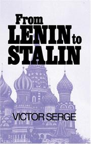 Front cover of From Lenin to Stalin by Victor Serge