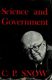 Front cover of Science and government by C. P. Snow