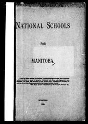 Cover of National schools for Manitoba by F. C. Wade