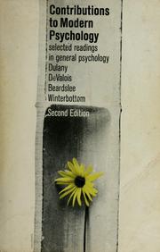 Front cover of Contributions to modern psychology by Don Edwin Dulany