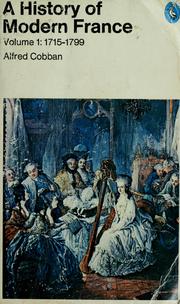 Cover of A history of modern France by Alfred Cobban