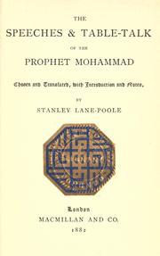 Front cover of The speeches and table-talk of the prophet Mohammad by Muḥammad Prophet