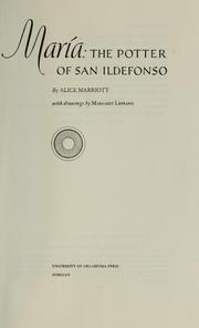 Cover of María,  the potter of San Ildefonso by Alice Lee Marriott