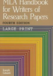 Cover of MLA handbook for writers of research papers by Joseph Gibaldi