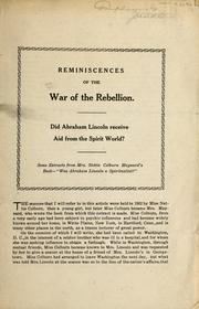 Cover of Reminiscences of the war of the rebellion by Nettie Colburn Maynard