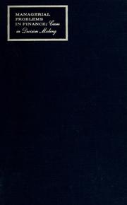Cover of Managerial problems in finance by Bion B. Howard
