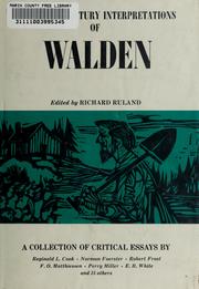 Cover of Twentieth century interpretations of Walden by Richard Ruland