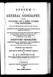 Cover of A system of general geography including outlines, or, A first course for beginners by G. Gouinlock