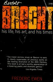 Front cover of Bertolt Brecht; his life, his art, and his times by Frederic Ewen