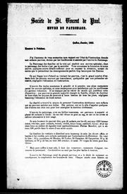 Front cover of Société de St. Vincent de Paul, oeuvre du patronage by Société de Saint-Vincent-de-Paul