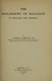 Cover of The philosophy of religion in England and America by Alfred Caldecott