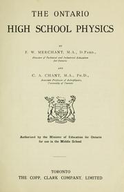 Front cover of The Ontario high school physics by F. W. Merchant