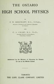 Front cover of The Ontario high school physics by F. W. Merchant