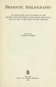 Cover of Dramatic bibliography by Blanch Merritt Baker
