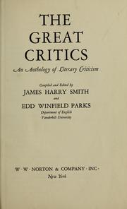 Cover of The great critics by James Harry Smith