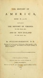 Front cover of The history of America by William Robertson