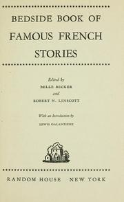 Front cover of Bedside book of famous French stories by Belle Becker