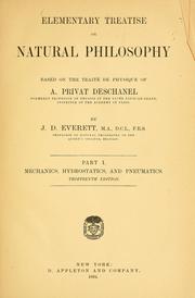 Cover of Elementary treatise on natural philosophy by A. Privat-Deschanel