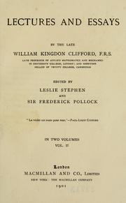 Front cover of Lectures and essays by the late William Kingdon Clifford, F.R.S by William Kingdon Clifford
