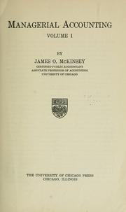 Cover of Managerial accounting .. by James Oscar McKinsey