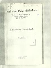 Front cover of A preliminary textbook study by Institute of Pacific Relations. Conference