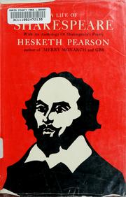 Front cover of A life of Shakespeare by Hesketh Pearson