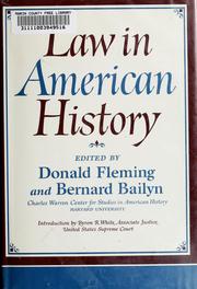 Front cover of Law in American history by Donald Fleming