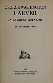 Cover of George Washington Carver by Rackham Holt