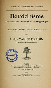 Front cover of Bouddhisme; opinions sur l'histoire de la dogmatique by Louis de La Vallée Poussin