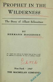 Cover of Prophet in the wilderness by Hermann Hagedorn