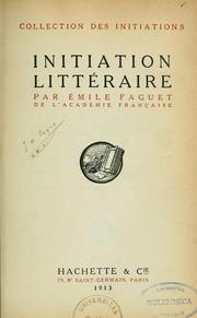 Front cover of Initiation littéraire by Émile Faguet