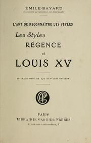 Front cover of L'art de reconnaître les styles by Emile Bayard