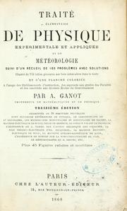 Cover of Traité élémentaire de physique expérimentale et appliquée et de météorologie by Adolphe Ganot