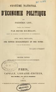 Front cover of Système national d'économie politique by List, Friedrich